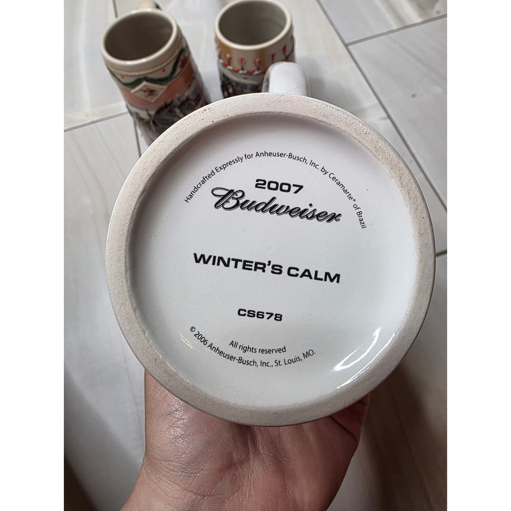 Budweiser Holida Stein Lot 3 1996 American Homestead 2007 Winter's Calm B Series - Picture 7 of 16